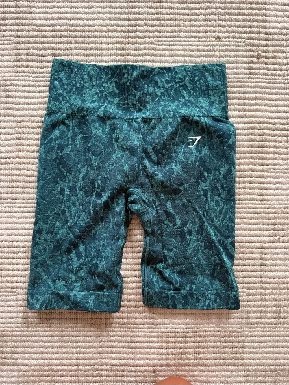 Gymshark Women’s Teal Green Camo Seamless Bike Shorts